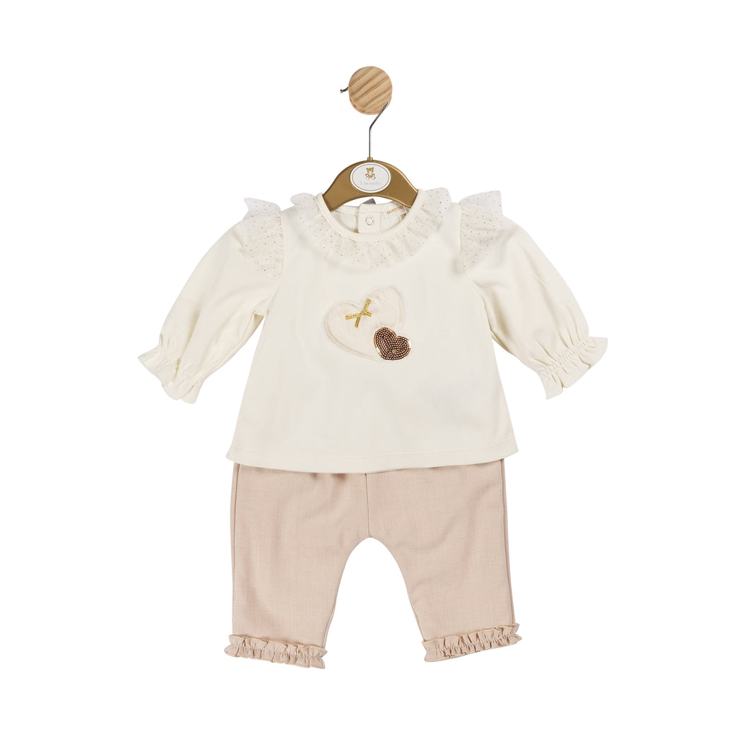 Mb6187 gold heart trouser Set