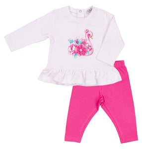 Baby EMC floral swan legging Set