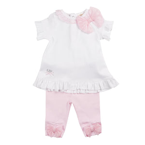MB6409 soft pink bow legging Set