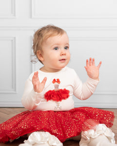 AW red baby sparkle tutu Set