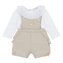 Load image into Gallery viewer, BB AW soft quilted dungaree Set - beige