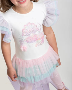 SS25 deep sea tulle rainbow legging set