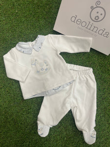 Deolinda ivory/blue 2piece - in giftbox