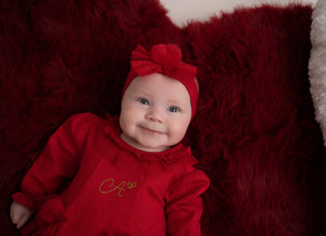 HARLEY red sparkle frill romper