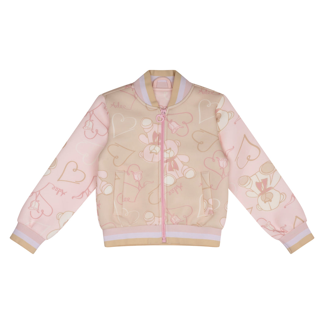 SASSY heart print bomber jacket