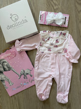 Load image into Gallery viewer, Baby girls soft print babygrow - in giftbox