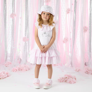 CELESTE pink stripe frill Dress