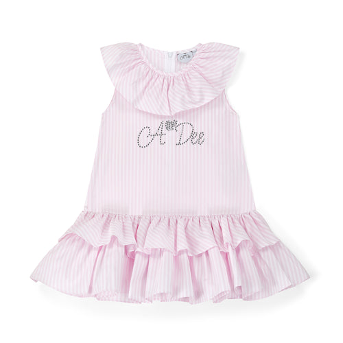 CELESTE pink stripe frill Dress