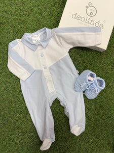 Boys block soft babygrow