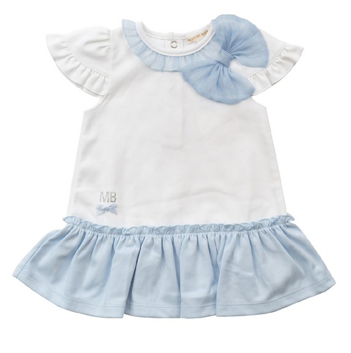 MB6497 blue trim frill Dress