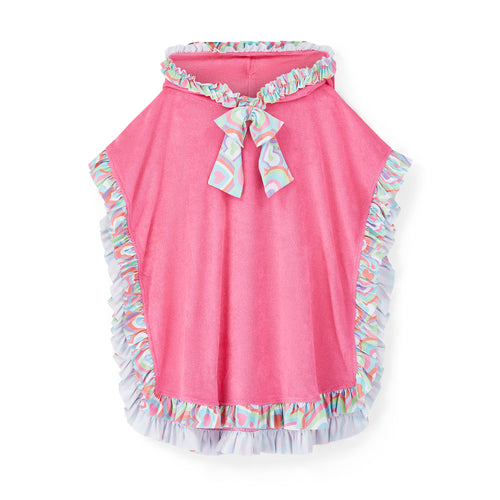 BUBBLES pink heart towel poncho