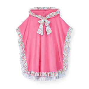 BUBBLES pink heart towel poncho