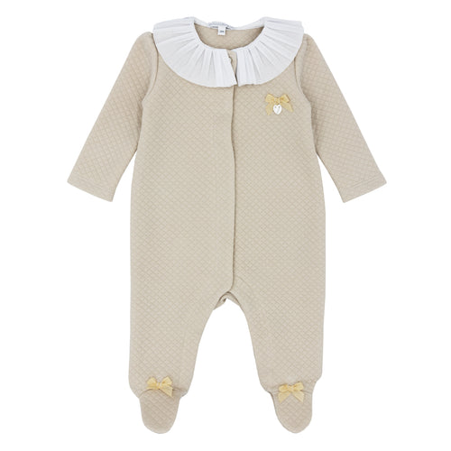 BB AW soft quilted Babygrow - beige