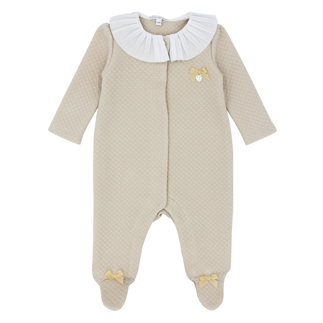 BB AW soft quilted Babygrow - beige