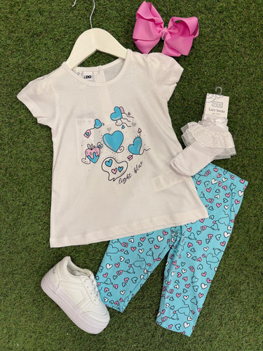 Girls heart print legging Set