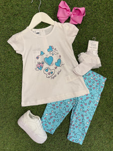 Girls heart print legging Set