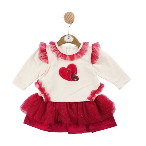 Mb6207 red heart frill Dress