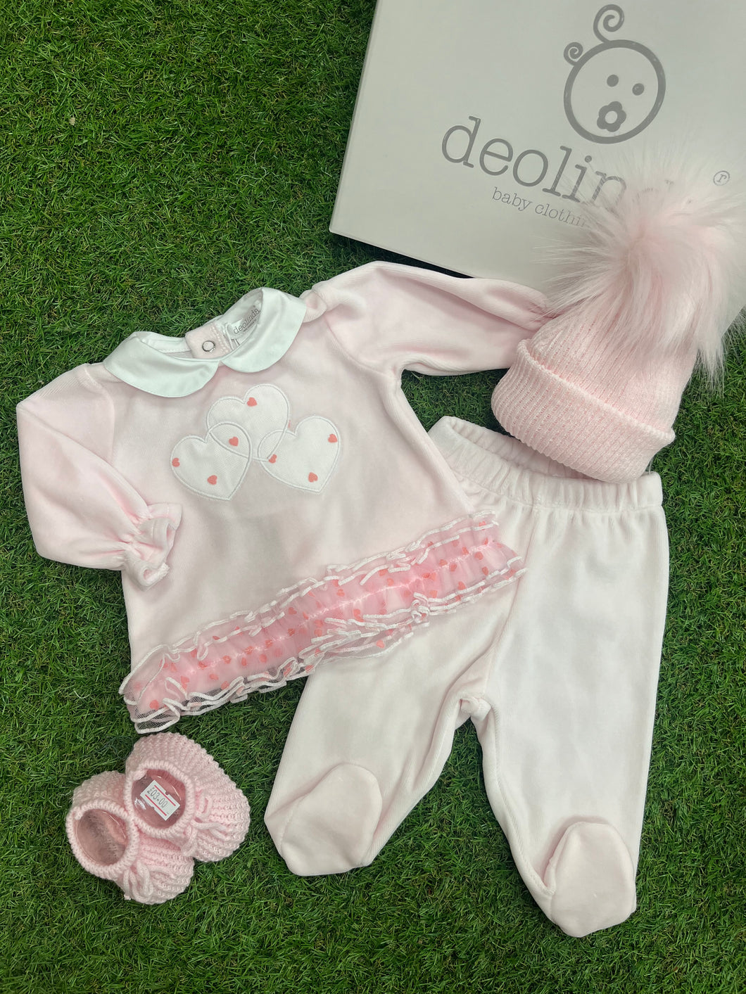 Deolinda heart velour 2piece set - in giftbox