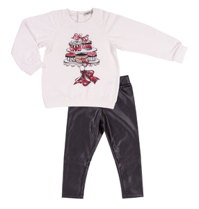 EMC leatherette legging & jumper Set