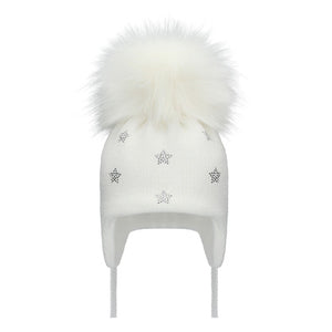 Winter white star bling Hat