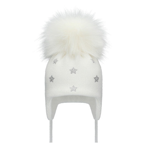 Winter white star bling Hat