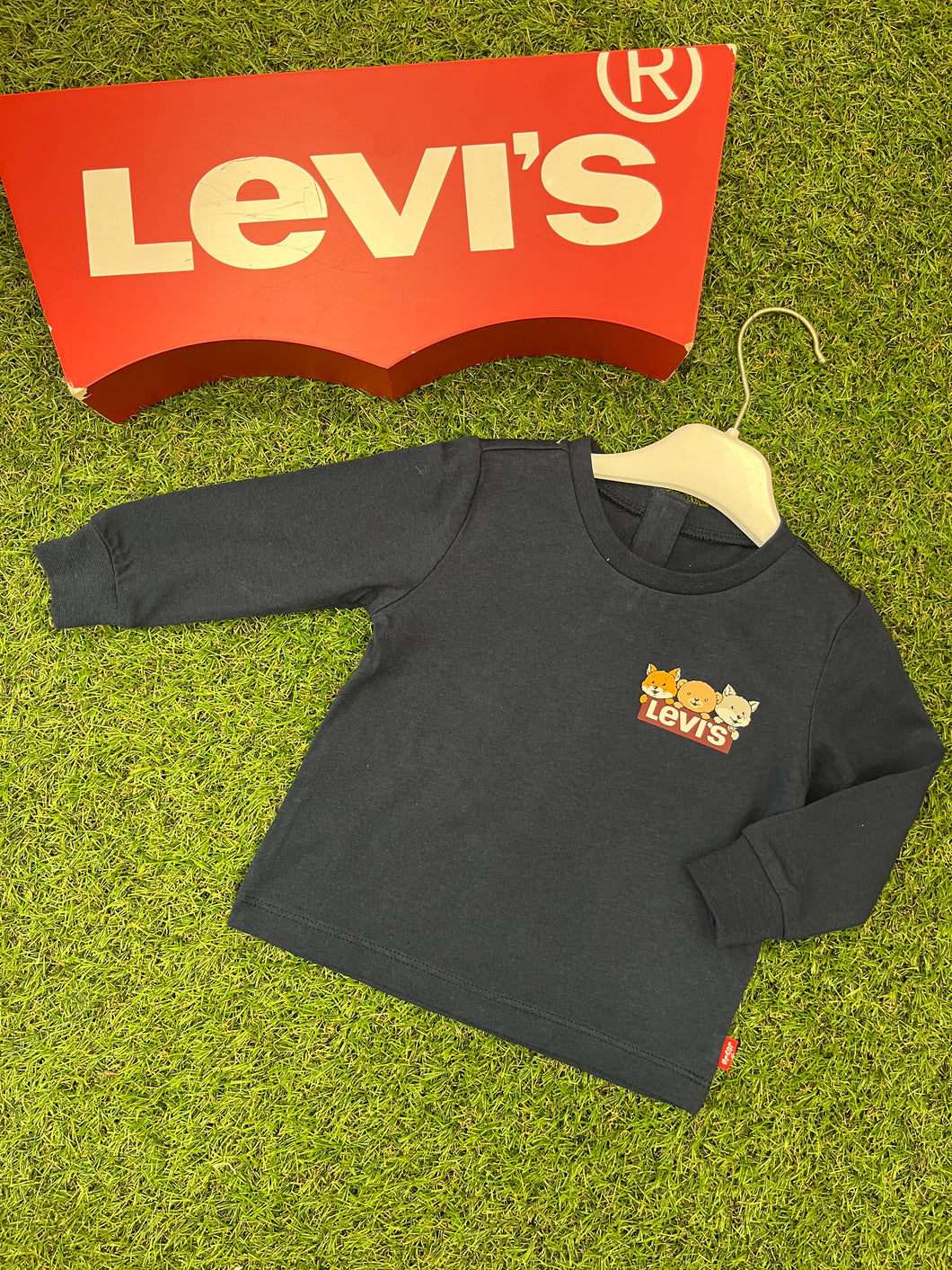 AW baby Levis l/S top - navy