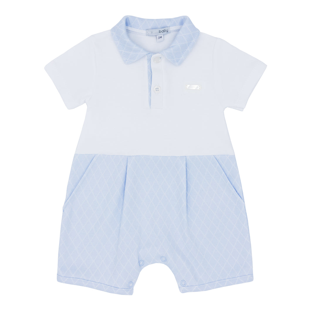 Blue & white soft romper