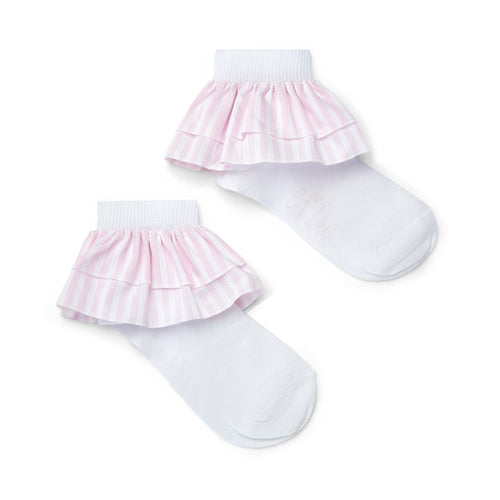 CAPRI stripe frill ankle sock