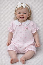 Load image into Gallery viewer, Baby girls bow print jersey Romper