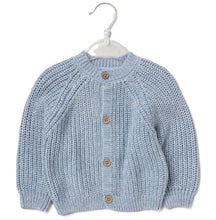 Load image into Gallery viewer, AMORE blue boys ‘hello’ cardigan