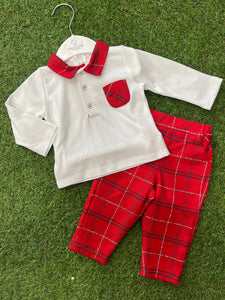 AW deolinda boys red check shirt Set