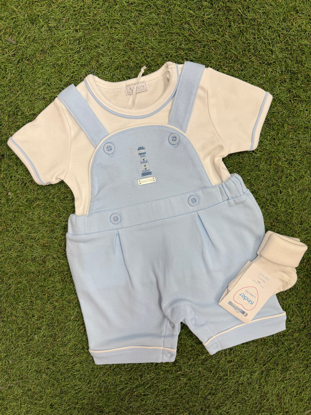Boys soft dungaree Set
