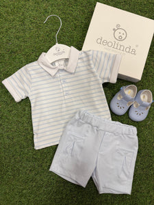 Boys soft stripe short Set