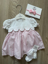 Load image into Gallery viewer, Deo smock soft pink stripe Dress