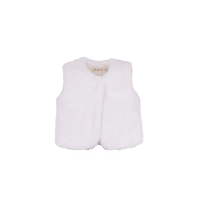 EMC white faux fur gilet