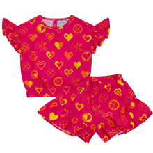Load image into Gallery viewer, MELISSA colour block heart print short set
