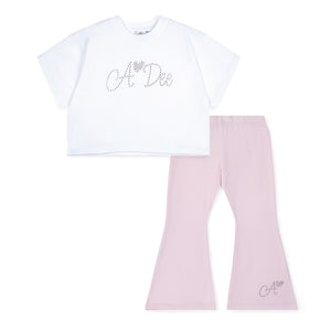 CHELSEA pink/white soft flare Set
