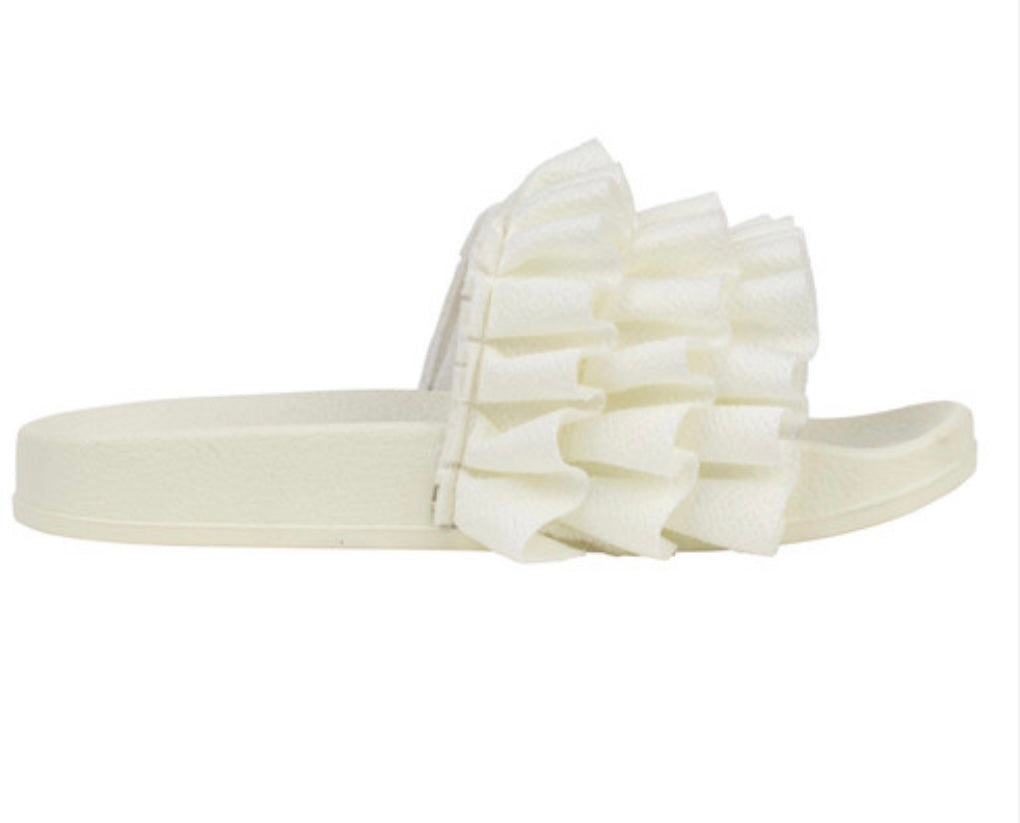 FRILLY frill white slider