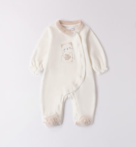 AW iDo baby girls velour babygrow - in giftbox