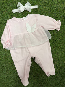 Girls butterfly tulle babygrow - in giftbox