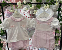Load image into Gallery viewer, BB024 girls smock soft dungaree Set