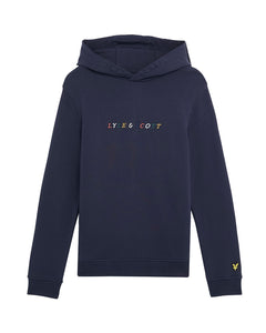 AW L&S multi logo hoody - navy