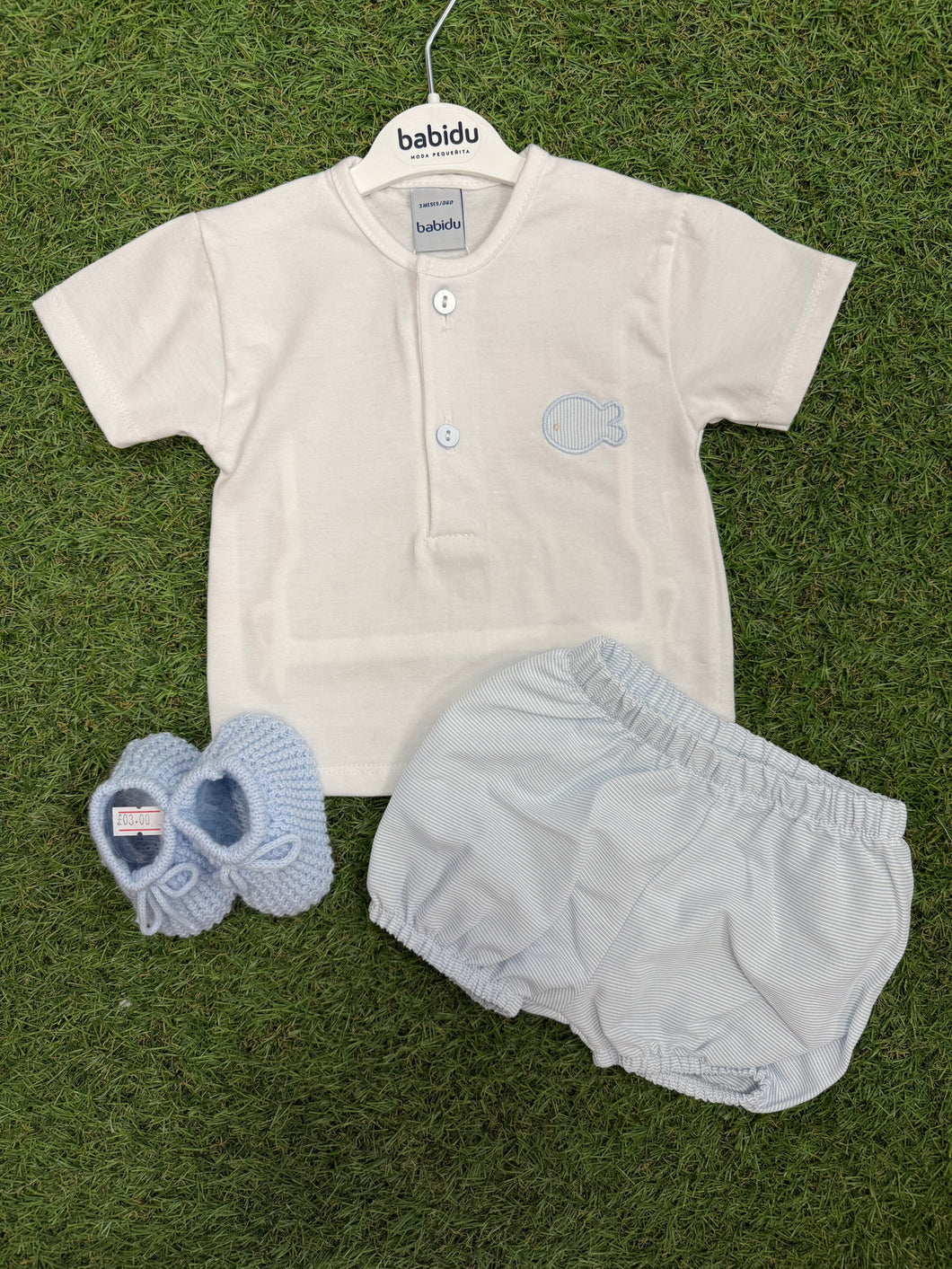 Babidu soft stripe short set