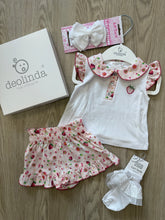 Load image into Gallery viewer, Girls strawberry print frill Short Set