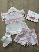 Load image into Gallery viewer, Deo girls smock stripe short Set