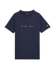 Load image into Gallery viewer, AW L&amp;S multi logo tshirt - navy