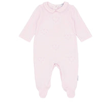 Load image into Gallery viewer, BB286 pink stitch heart Babygrow