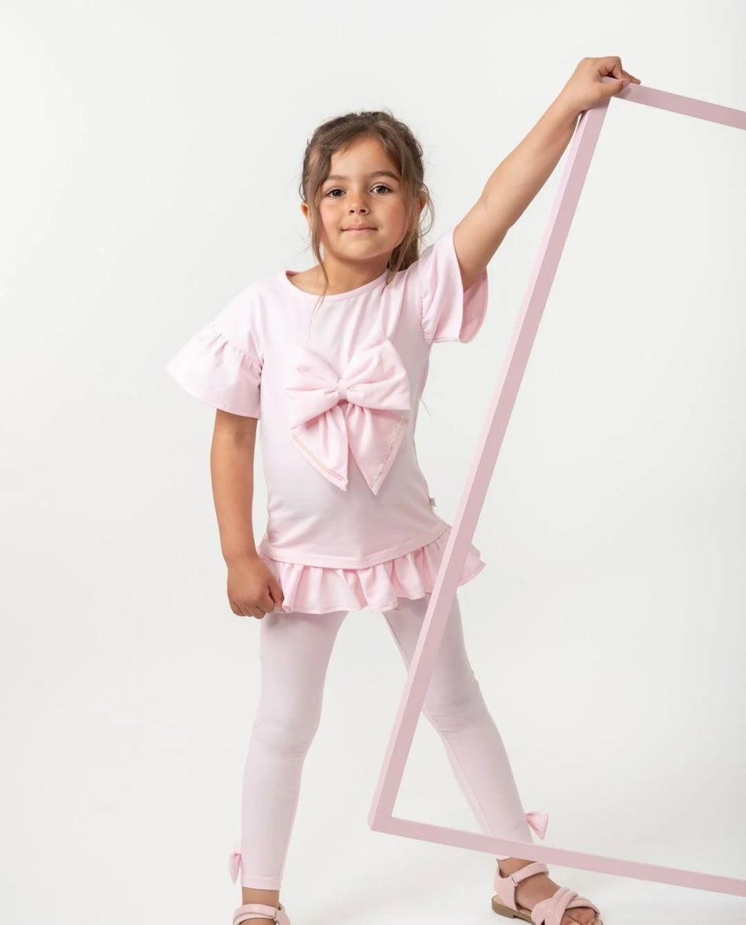 SS25 baby pink frill essentials legging set