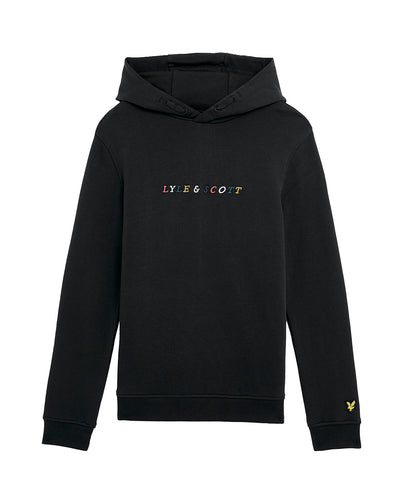 AW L&S multi logo hoody - black