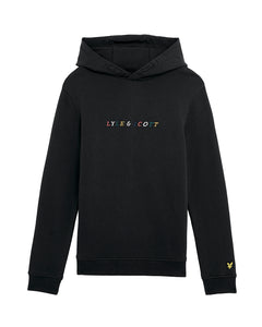 AW L&S multi logo hoody - black